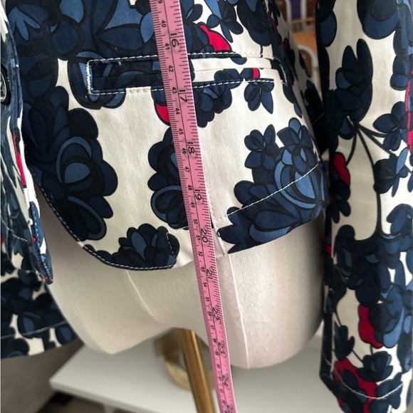 Floral Women's Blazer - Blue and dark pink‎ - Picture 7 of 14